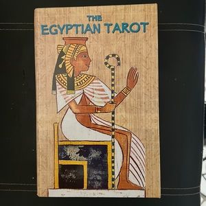 The Egyptian tarot cards painted on papyrus paper